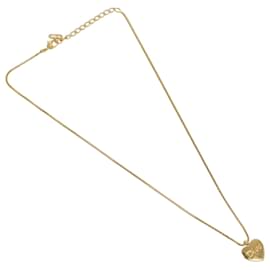 Christian Dior Logo Herz Anhänger Halskette Metall Golden