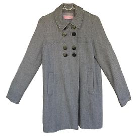 Abrigo Sessun Gris Lana Lino Algodón Gris