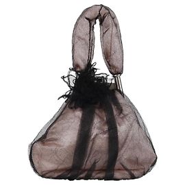 Chanel Drawstring Bucket Bag Chevron Patchwork Canvas Small Pink