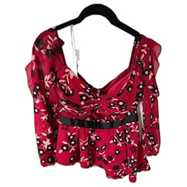 Self Portrait Red Polyester Top Red