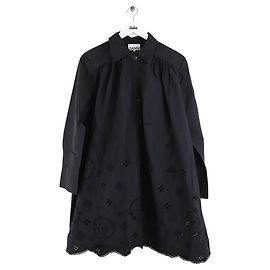 Ganni Vestido de algodón negro Negro