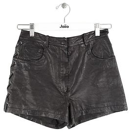 Maje Mini short en cuir noir Noir