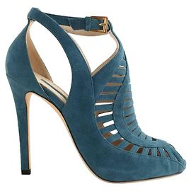 Elie Saab Saltos de camurça azuis Azul
