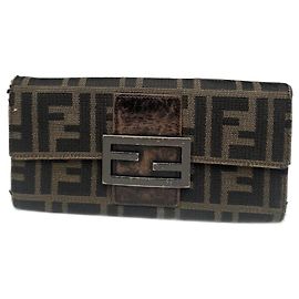 Vintage Fendi Baguette Leather Wallet Brown Brown