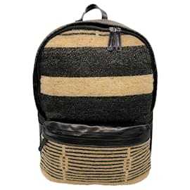 Mochila de tecido natural / preto Dries Van Noten Camelo