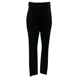 Pantalon en crêpe noir avec détails lacés Moschino Couture Noir