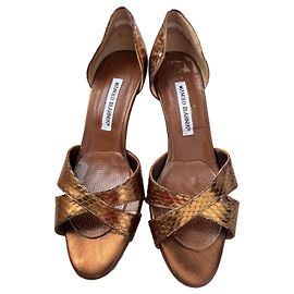 Sandali Manolo Blahnik D'oro