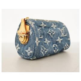 Louis Vuitton-Pochete Speedy PM em Denim Monogram Louis Vuitton-Azul