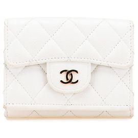 Chanel Matelasse Tri-fold Wallet White