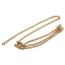 Cinturón de cadena de 3 hilos Matelassé Vintage de Chanel Dorado