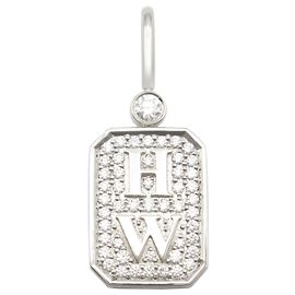 Harry Winston HW Logo Charm Diamond Pendant Other
