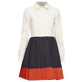 Valentino Garavani Valentino rotes Colorblock-Cocktailkleid Weiß Roh