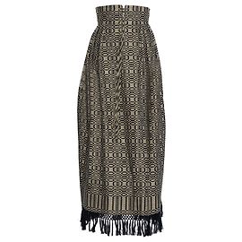 Jupe Maxi avec Franges CHRISTIAN DIOR Noir