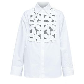Valentino Garavani Camisa branca com aplique floral Valentino Branco