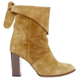 Botas western slouchy em camurça bege com laço Marc Jacobs Marrom