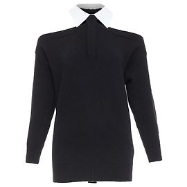 Valentino Garavani Schwarzer Wollpullover mit kalten Schultern von Valentino Schwarz