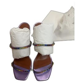 Amina Muaddi Gilda Mules Lila Leder 39 Lila