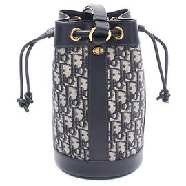 Mochila Dior Oblique Christian Dior Castaño Azul marino