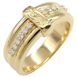 Yves Saint Laurent 18K Yellow Gold Diamond Band Ring Golden Other