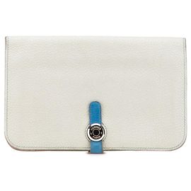 Hermès Hermes Dogon Duo GM Long Wallet Blue Grey