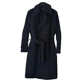 Ralph Lauren Trench Coat Navy Blue Silk Polyester Navy blue Dark blue
