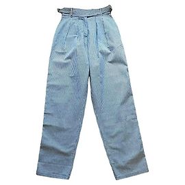 Calça larga Kenzo Jeans em algodão listrado azul e branco Branco Azul