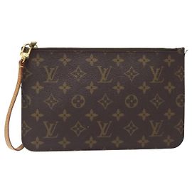 Pochette Neverfull Louis Vuitton en toile Monogram petite Marron