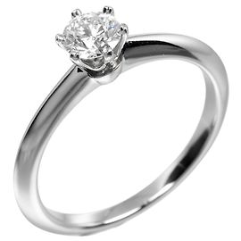 Tiffany & Co. Tiffany Setting Solitaire Ring Platinum with RBC Diamond Silvery
