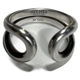 Hermès LIMA Ring aus Silber Größe 56 Grau