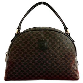 Céline Sac Boston Celine Macadam Triomphe en cuir Marron Noir