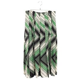 Gonna in seta Gucci 409370 Nero Beige Verde