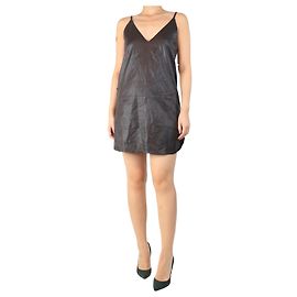 Giorgio Armani Leather mini dress - size UK 8 Brown