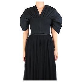 Jonathan Simkhai Black puffed sleeve crop top - size UK 8 Black