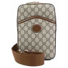 Borsa a tracolla Gucci GG Supreme in tela Marrone