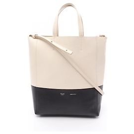 Céline Celine Vertical Small Cabas Tote Bag Black White