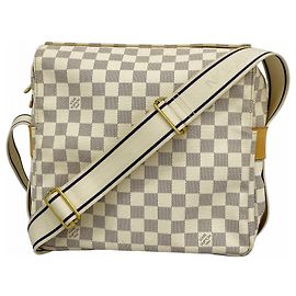 Bolso de Hombro Naviglio Damier Azur Louis Vuitton Blanco