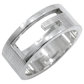 Anillo de banda de plata esterlina con logo de Gucci Plata