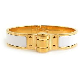 Pulsera/Bangle Charnière PM Hermès Blanco Dorado