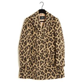 Etro 2021 Leopard Jacket FR38 Faux Fur Wool Long Coat UK10 US8 Leopard print