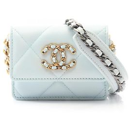 Borsa a Spalla Matelassé Chanel 19 Blu