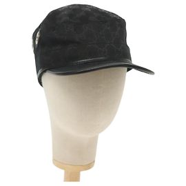 Gucci Cappello GG Canvas L Nero Auth yk19424 Nero