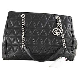 Michael Kors Schwarze Lederhandtasche Schwarz