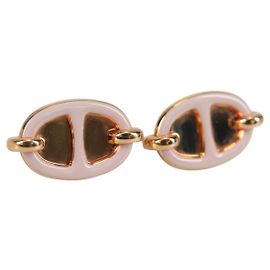 Hermès HERMES Pierce Mini Mayon Earring metal Pink Auth BA5179M Pink