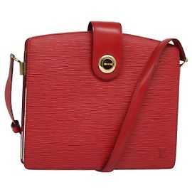 LOUIS VUITTON Bolsa de Hombro Capuchin Epi Roja M52347 LV Auth 140925 Roja