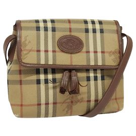 Autre Marque Borsa a Spalla Burberrys Nova Check PVC Beige Oro Auth ep10875 Beige D'oro