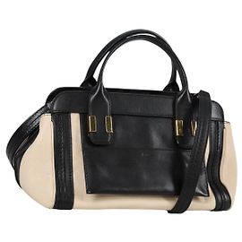 Chloé Bolsa de mão Chloe Little Alice em couro 2 em 1 branca e dourada Auth BA5358V Branco Dourado