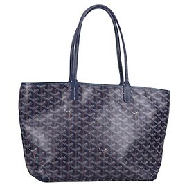 GOYARD Herringbone Artois PM Tote Bag PVC Leather Blue Auth BA5176M Blue