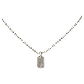 Chrome Hearts Anhänger Tiny Dog Tag RS Cross Halskette Ag925 Silber Auth 134926M Silber