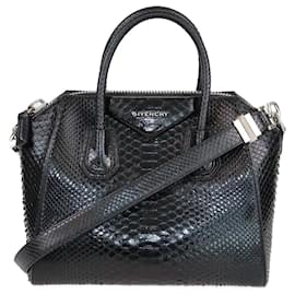 Sac Antigona petit en python noir de Givenchy Noir