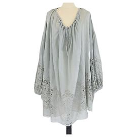 Stella Mc Cartney Stella McCartney Ash Green Cotton Embroidered Long Sleeve Short Kaftan Other